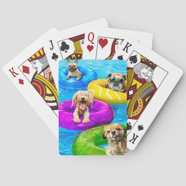 Hunde-Poolparty Spielkarten (Rückseite)