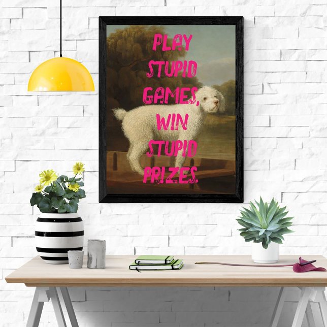 Hunde Pop Art Hochzeitsspiele Funny Pink Sassy Poster (Von Creator hochgeladen)