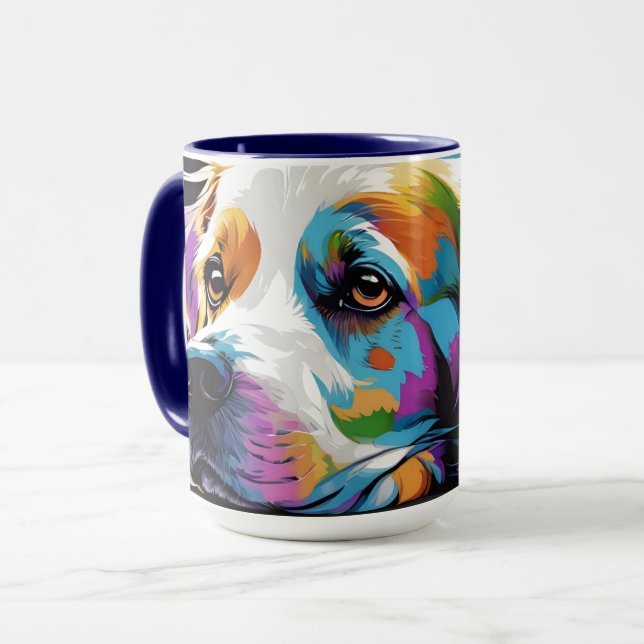 Hunde Pop Art Tasse (Vorderseite Links)