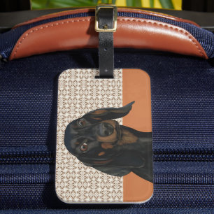 Hunde-Portrait-Liebhaber der Schwarzen Dackel Gepäckanhänger