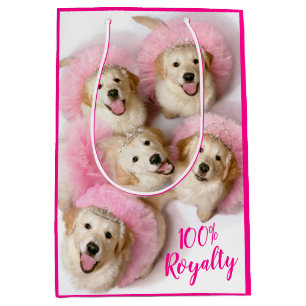 Hunde Prinzessin in Tiaras Mittlere Geschenktüte