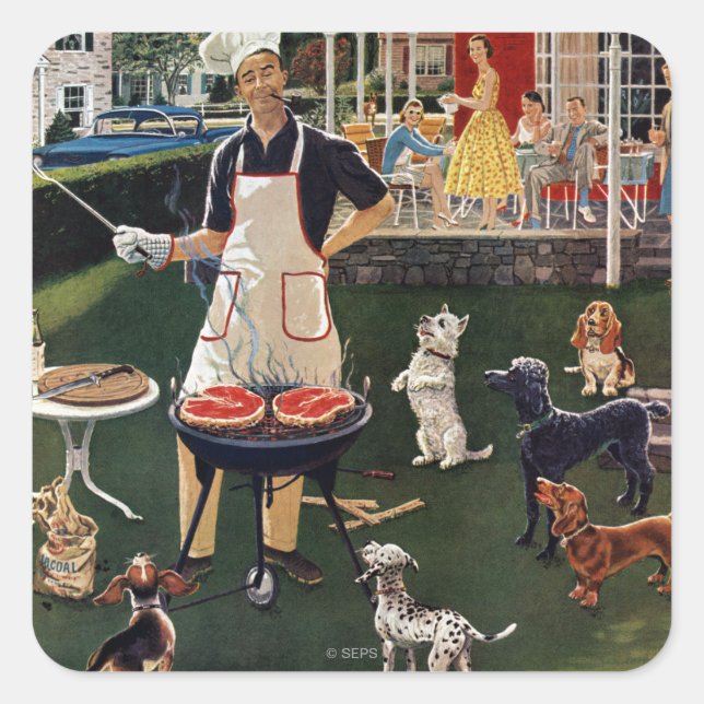 Hunde Quadratischer Aufkleber (Vorderseite)