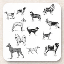 Hunde Rassen Untersetzer Set