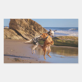 Hunde Rechteckiger Aufkleber