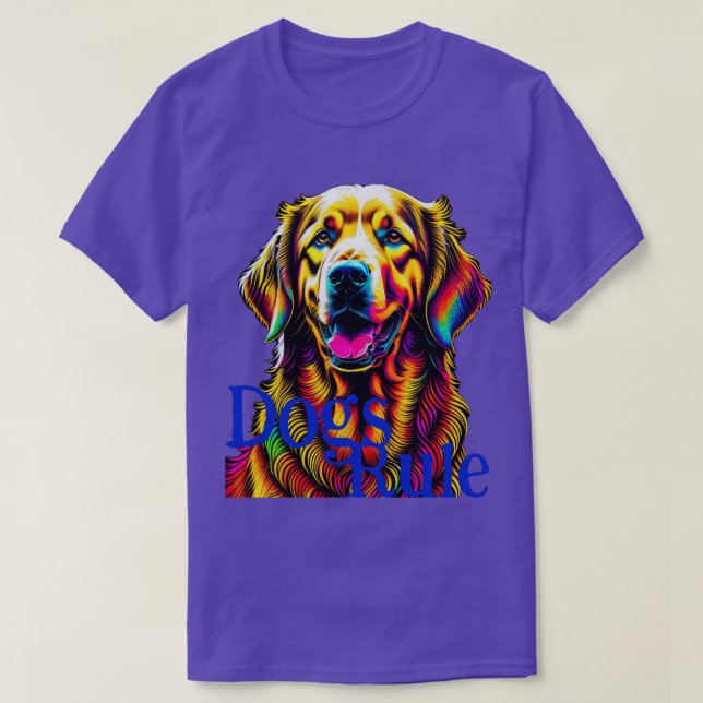Hunde Regel Golden Retriever T-Shirt (Design vorne)