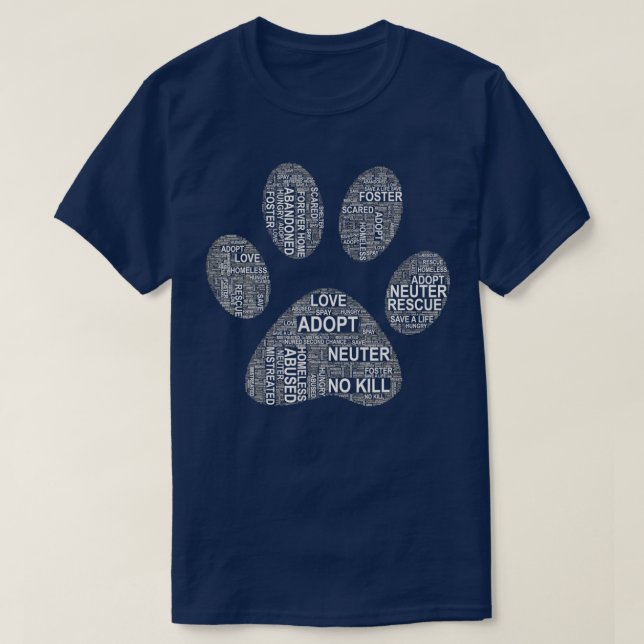 Hunde-Rescue-Adoptier Foster Shelter Rettete No Tö T-Shirt (Design vorne)