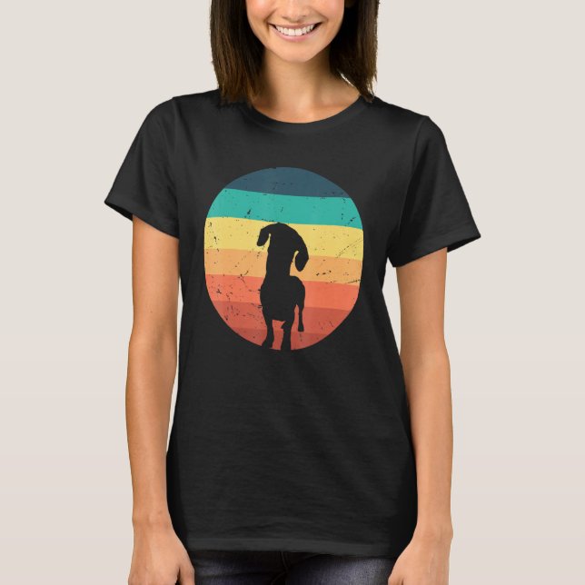 Hunde Retro Vintage Dackel Silhouette T-Shirt (Vorderseite)