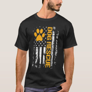 Hunde Rettung American Flag Hundeschalter Adoption T-Shirt