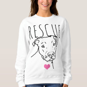 Hunde Rettung Pitbull Niedliches Herz Adoptier Hau Sweatshirt