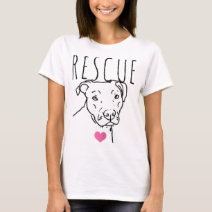 Hunde Rettung Pitbull Niedliches Herz Adoptier Hau T-Shirt