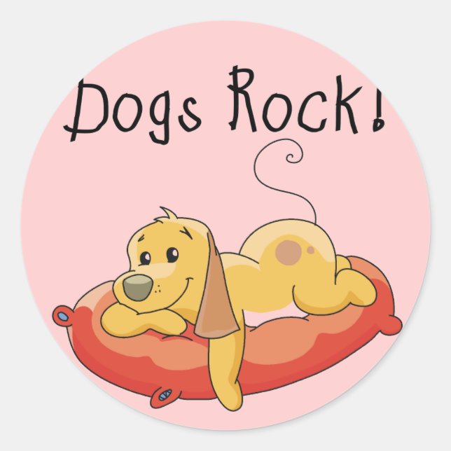 Hunde Rock Tshirts und Geschenke Runder Aufkleber (Vorderseite)