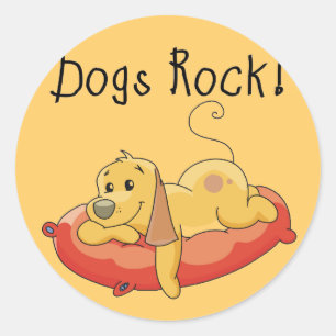Hunde Rock Tshirts und Geschenke Runder Aufkleber