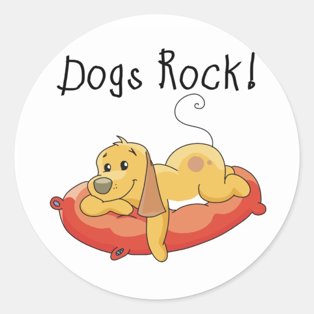 Hunde Rock Tshirts und Geschenke Runder Aufkleber (Vorderseite)