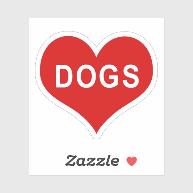 HUNDE Rote Liebe Herz Vinyl Sticker (Blatt)