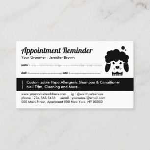 Hunde Salon Ernennung Pet Grooming Visitenkarte