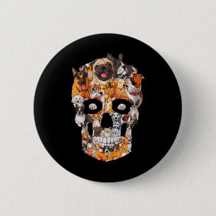 Hunde Schädel Hunde Paw Lover Halloween Hunde Skel Button