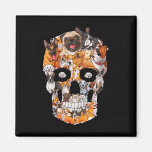 Hunde Schädel Hunde Paw Lover Halloween Hunde Skel Magnet