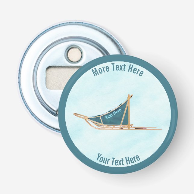 Hunde schelten auf Schnee Flaschenöffner (Vorderseite)