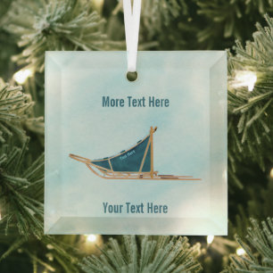 Hunde schelten auf Schnee Ornament Aus Glas