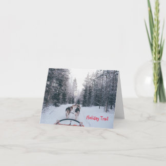 Hunde-Schlitten-Urlaubs-Weihnachtskarte