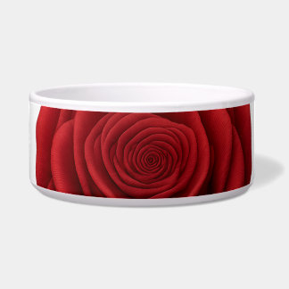Hunde-Schüssel - Rote Rosenblüte Napf