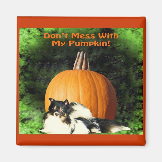 Hunde Schutz großer Pumpkin Magnet (Vorne)