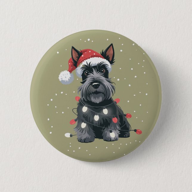 Hunde Scottie Scottish Terrier Christmas Dog Mama Button (Vorderseite)
