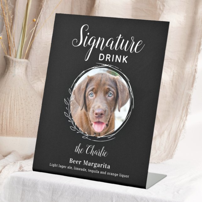Hunde Signature Drink Moderne Black Pet Hochzeit B Sockelschild (Von Creator hochgeladen)