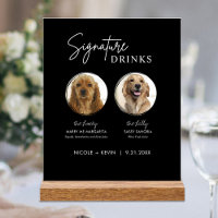 Hunde Signature Drinks Zeichen Hochzeit Bar akryll