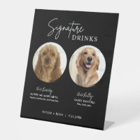 Hunde Signature Drinks Zeichen Schwarze Hochzeit B