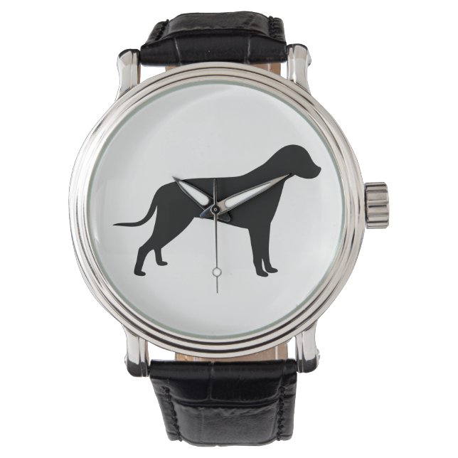 Hunde-Silhouette Armbanduhr (Vorderseite)