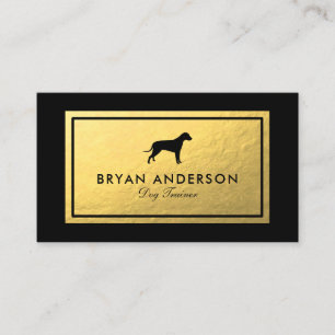 Hunde-Silhouette - Imitate Gold Foil Business Card Visitenkarte