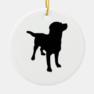 Hunde-Silhouette Keramik Ornament
