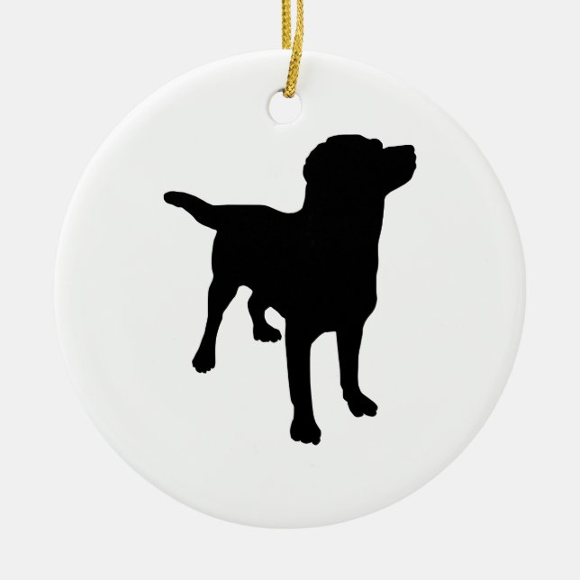 Hunde-Silhouette Keramik Ornament (Vorne)