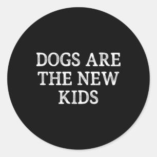 Hunde sind die neuen Kids - Vintage-Stil - Runder Aufkleber