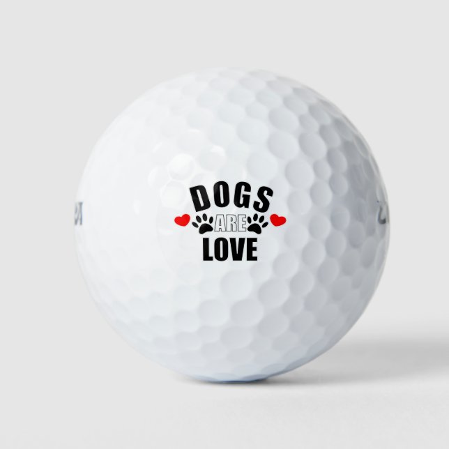 Hunde sind Liebe Golfball (Vorderseite)