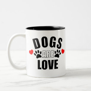 Hunde sind Liebe Zweifarbige Tasse