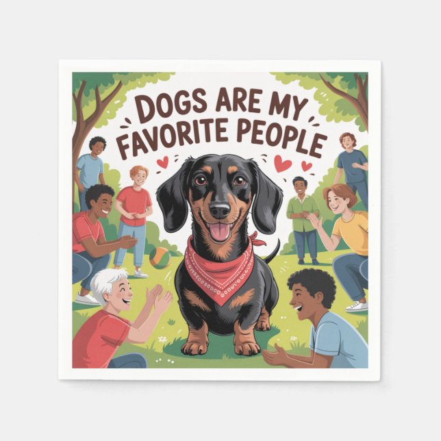 Hunde sind meine Lieblingsmenschen Serviette (Vorderseite)