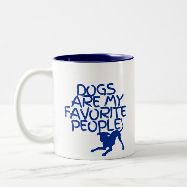 Hunde sind meine Lieblingsmenschen Tasse mit blaue (Links)