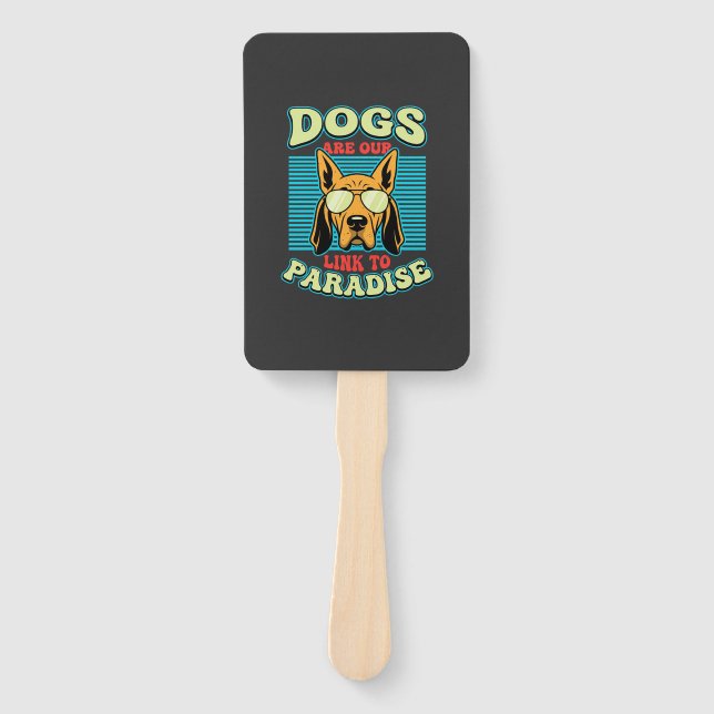 Hunde sind unser Bindeglied zur Paradies-Retro-Vek Fächer (Vorderseite)
