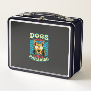 Hunde sind unser Bindeglied zur Paradies-Retro-Vek Metall Brotdose