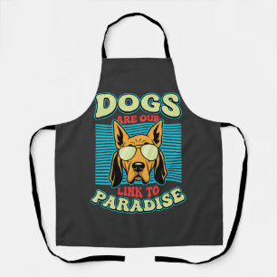 Hunde sind unser Bindeglied zur Paradies-Retro-Vek Schürze