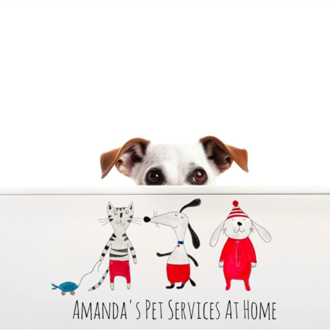 Hunde Sitter Cat Sitter Haustiere Dienstleistungen Visitenkarte (Dog Sitter Cat Sitter Pet Services Grooming Cute Business Card)