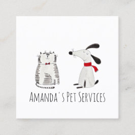 Hunde Sitter Haustiere Service Groomen Niedlich sü Quadratische Visitenkarte