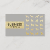Hunde sitzen moderne Gold Silber Hunde Silhouetten