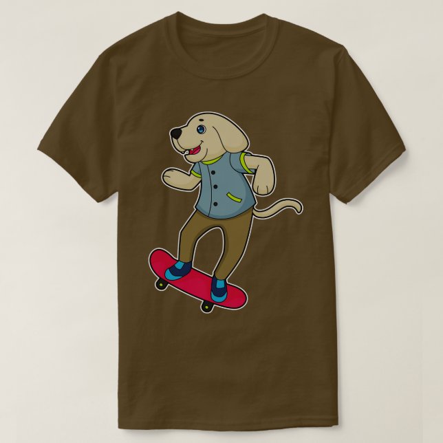 Hunde Skater Skateboard 1 T-Shirt (Design vorne)