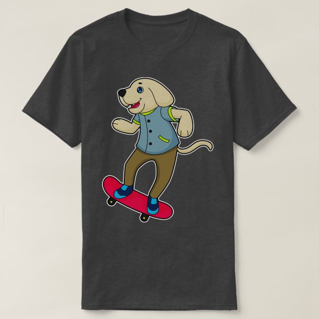 Hunde Skater Skateboard 3 T-Shirt (Design vorne)