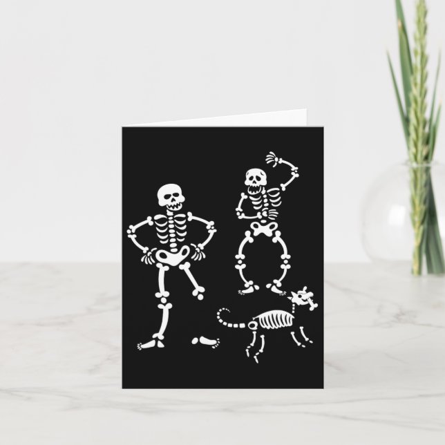 Hunde Skeleton, die Halloween-Kostüm-Party laufen Karte (Vorderseite)