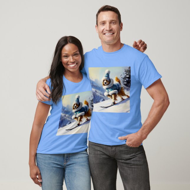 Hunde Skiing T-Shirt (Unisex)