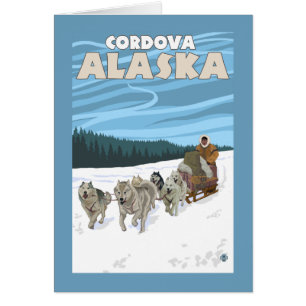 Hunde-Sledding-Szene - Cordova, Alaska